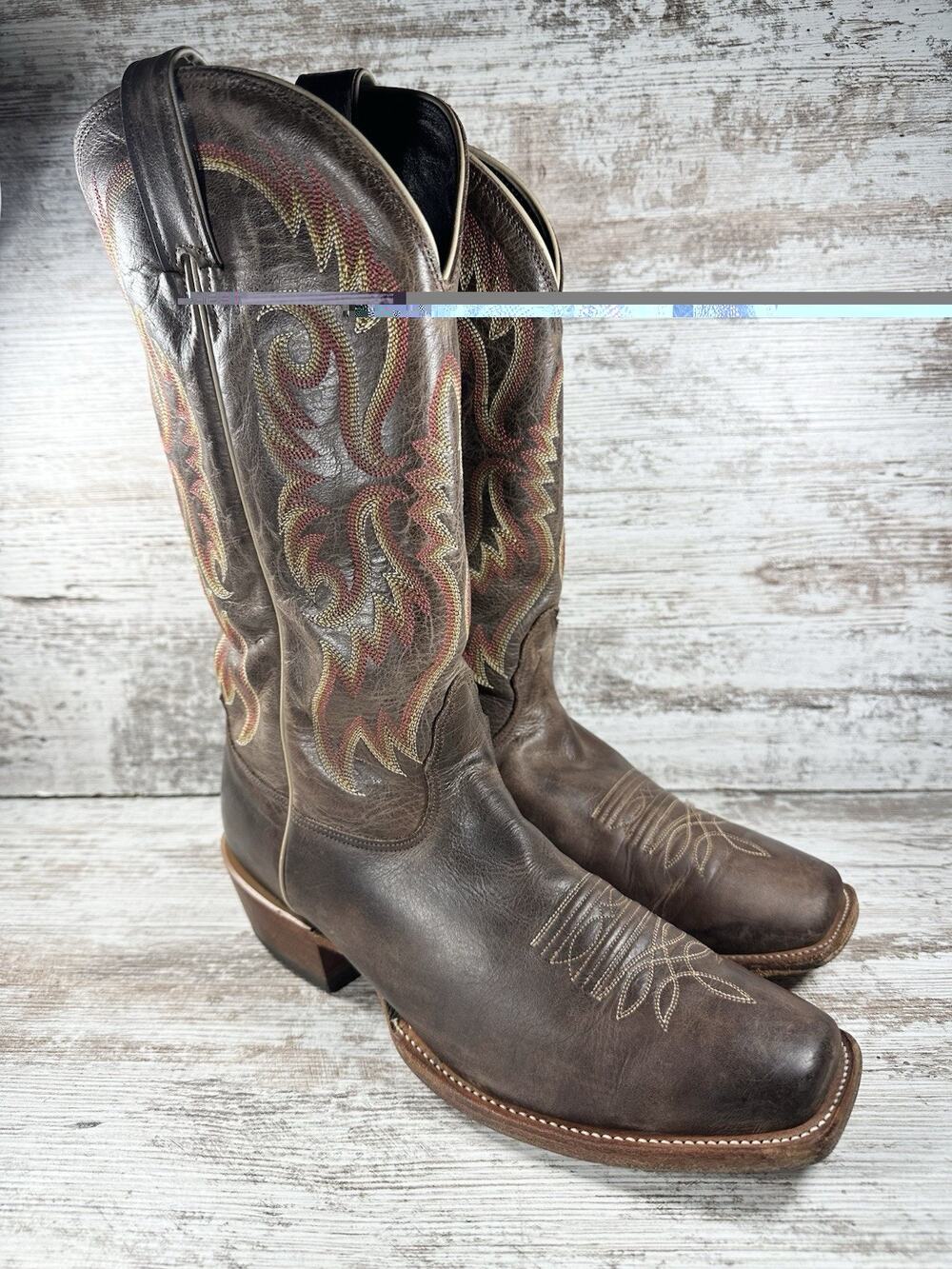 Men's Nocona MD2714 Legacy Square Toe Brown Leather Western Boots Sz 12B EUC!